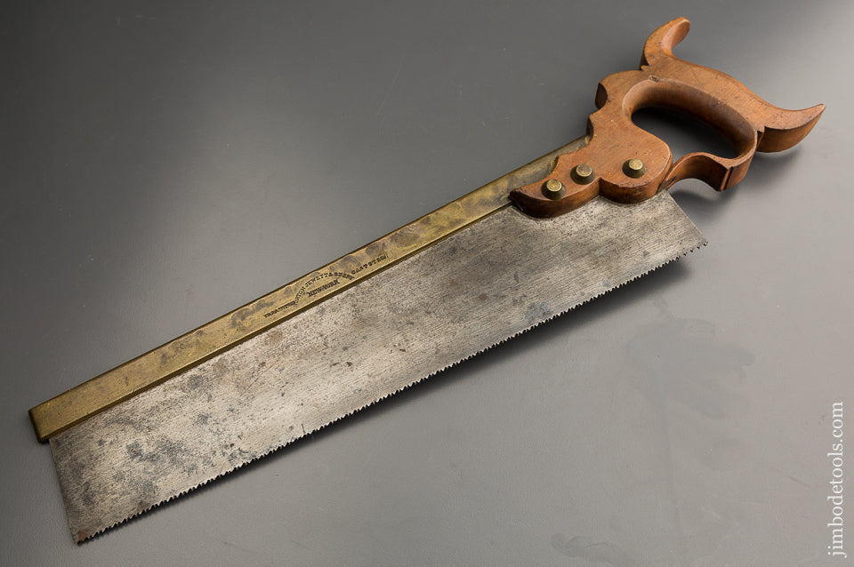 Rare and Fine Triple Cove Back Saw Norton Jewett & Buzby New York - w9639R