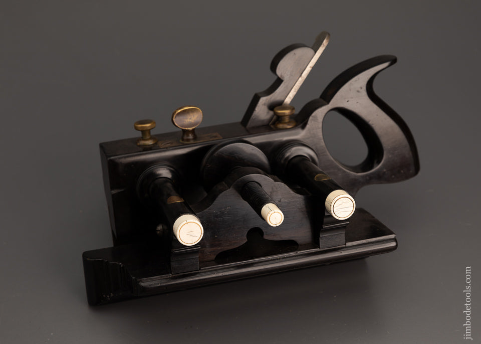 Unheard-of OHIO TOOL CO. No. 113 Solid Ebony Center Wheel Plow Plane Ca. 1869-1893 - EXCELSIOR 108178 - AS OF JULY 25