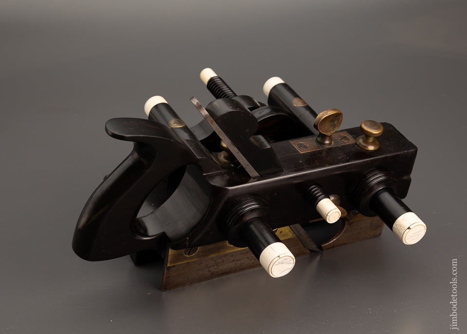 Unheard-of OHIO TOOL CO. No. 113 Solid Ebony Center Wheel Plow Plane Ca. 1869-1893 - EXCELSIOR 108178 - AS OF JULY 25