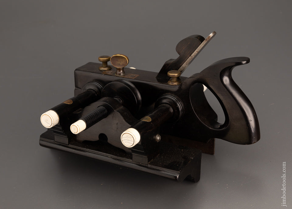 Unheard-of OHIO TOOL CO. No. 113 Solid Ebony Center Wheel Plow Plane Ca. 1869-1893 - EXCELSIOR 108178 - AS OF JULY 25