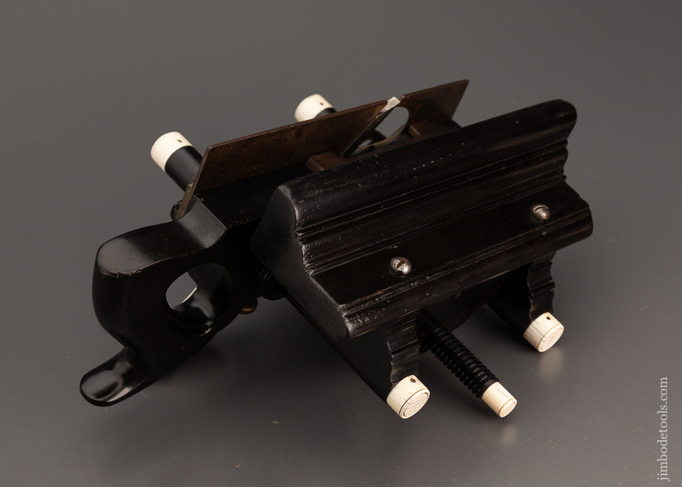 Unheard-of OHIO TOOL CO. No. 113 Solid Ebony Center Wheel Plow Plane Ca. 1869-1893 - EXCELSIOR 108178 - AS OF JULY 25