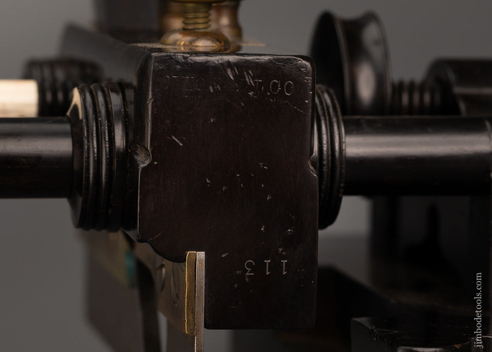 Unheard-of OHIO TOOL CO. No. 113 Solid Ebony Center Wheel Plow Plane Ca. 1869-1893 - EXCELSIOR 108178 - AS OF JULY 25