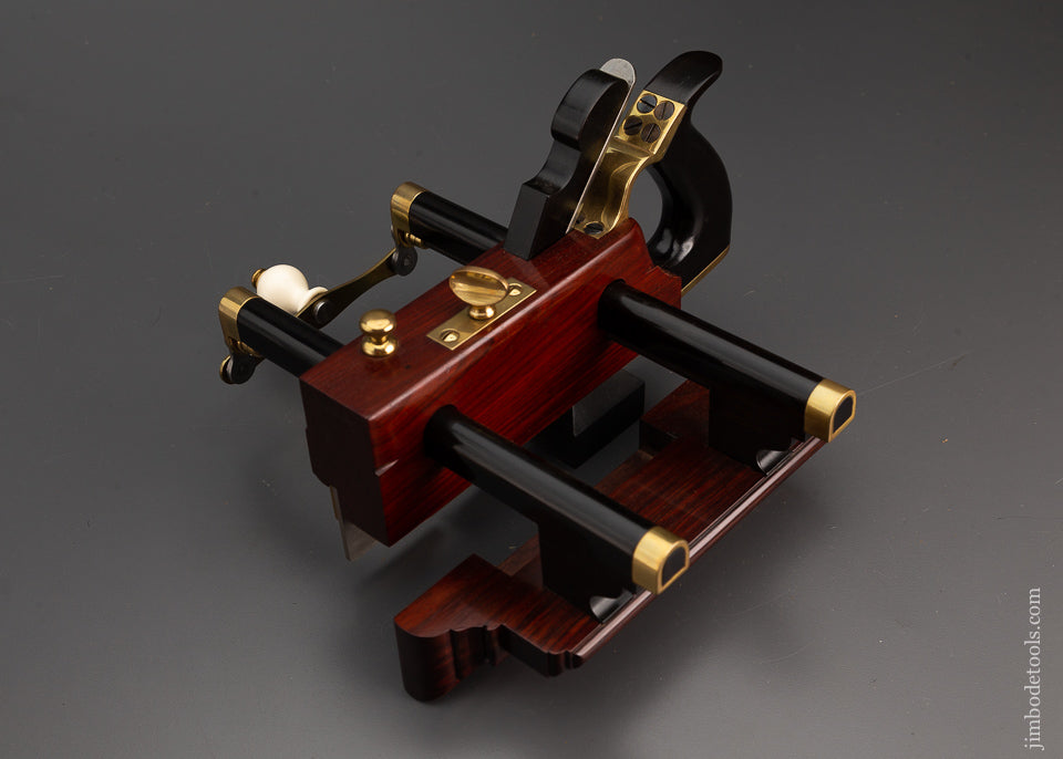  Spectacular Crank Adjust Rosewood & Ebony Plow Plane by JAMES MOON - EXCELSIOR 102558