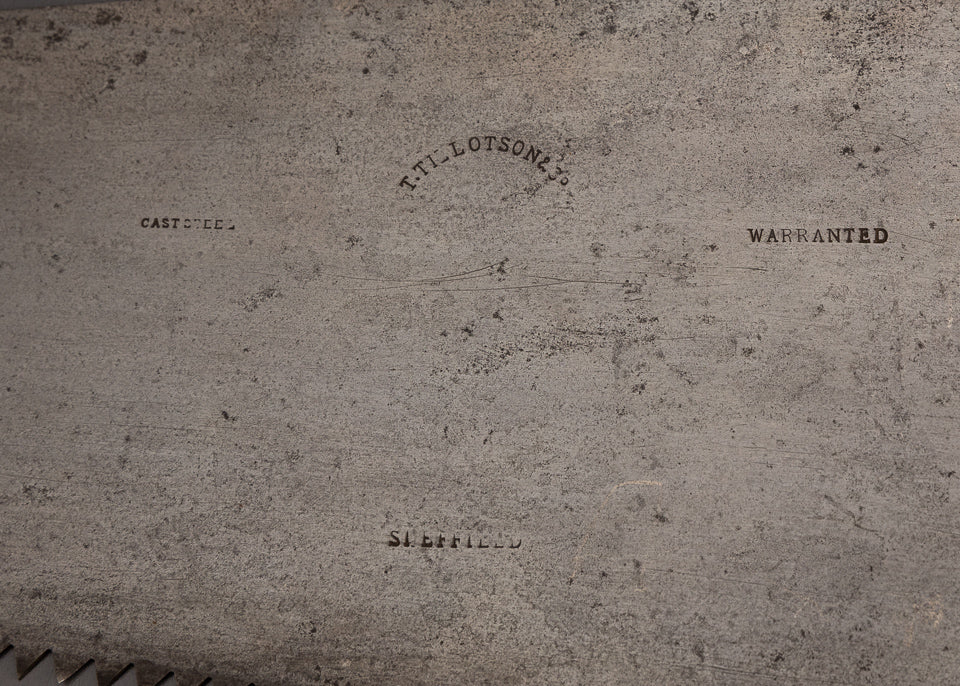 Rare & Spectacular T. TILLOTSON Monster 28 Inch Rip Hand Saw with Brass Escutcheon - EXCELSIOR 103080