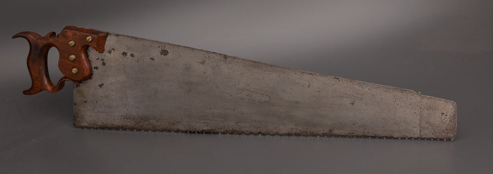 Rare & Spectacular T. TILLOTSON Monster 28 Inch Rip Hand Saw with Brass Escutcheon - EXCELSIOR 103080
