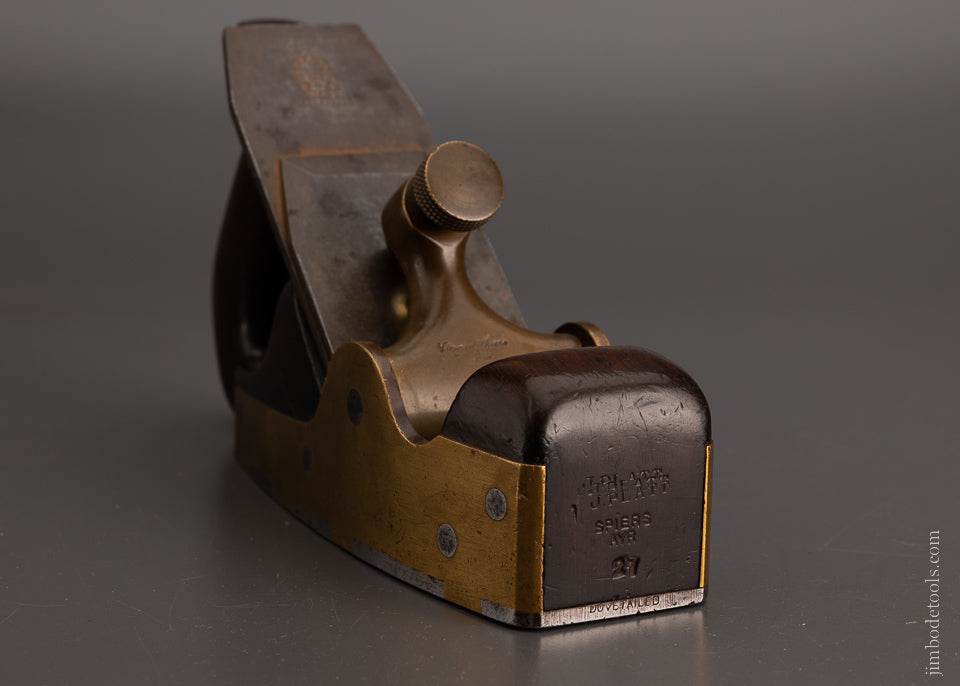 Rare & Fine SPIERS No. 27 Gunmetal & Rosewood Dovetailed Smooth Plane - EXCELSIOR 104987