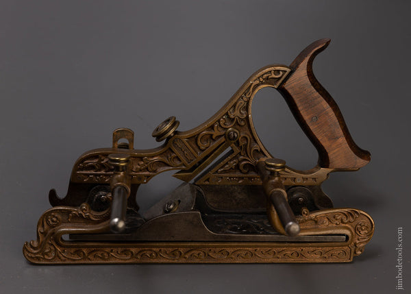 Gorgeous STANLEY MILLERS PATENT No. 42 Gunmetal Ornate Plow Plane - EXCELSIOR 106909