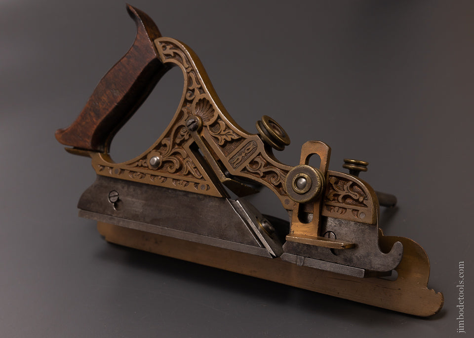 Gorgeous STANLEY MILLERS PATENT No. 42 Gunmetal Ornate Plow Plane - EXCELSIOR 106909