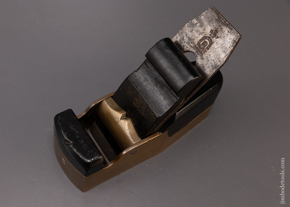 Very Rare NORRIS Gunmetal & Ebony Smooth Plane with Cupid’s Bow Bridge Signed BUCK - EXCELSIOR 108523