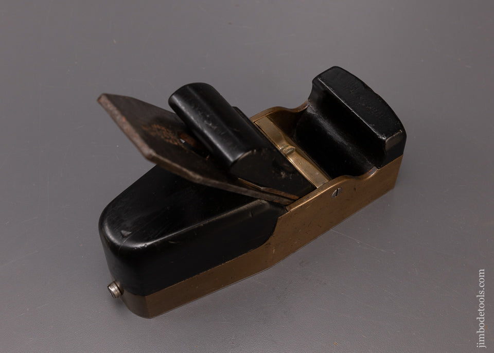 Very Rare NORRIS Gunmetal & Ebony Smooth Plane with Cupid’s Bow Bridge Signed BUCK - EXCELSIOR 108523