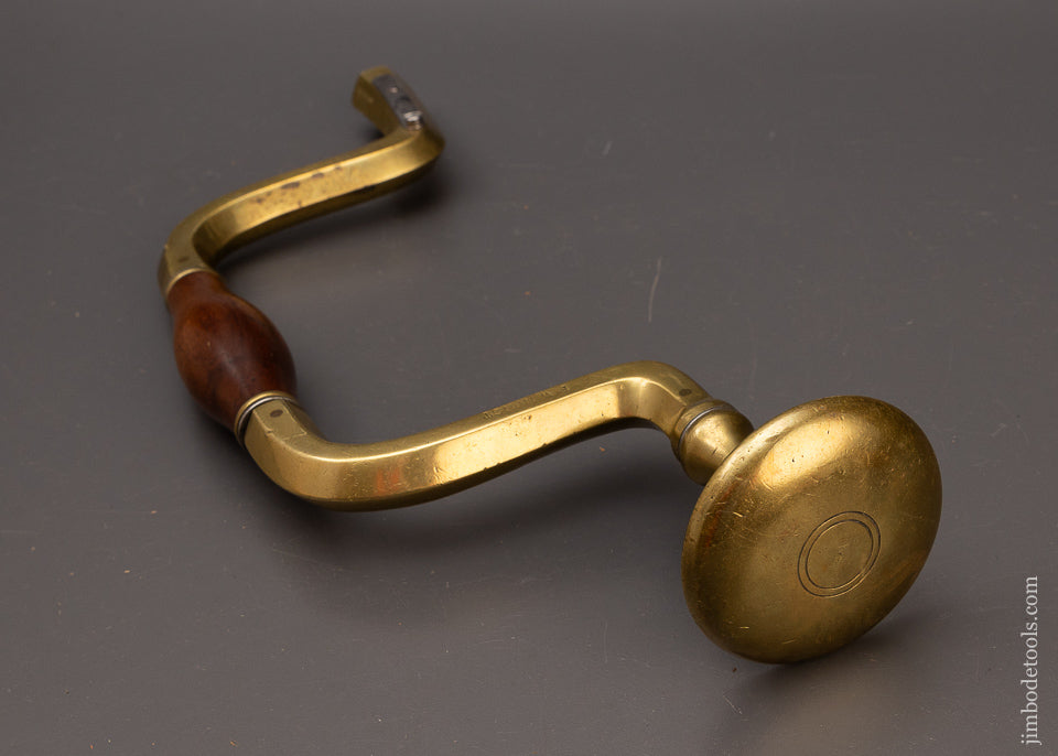 Rare SIGNED “HORTON” Solid Brass Framed Bit Brace 1850 PATENT - EXCELSIOR 111178