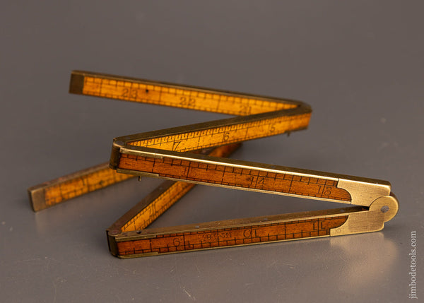 Rare & Fine 6 Fold STANLEY No. 58 1/2 Boxwood Rule - EXCELSIOR 111208