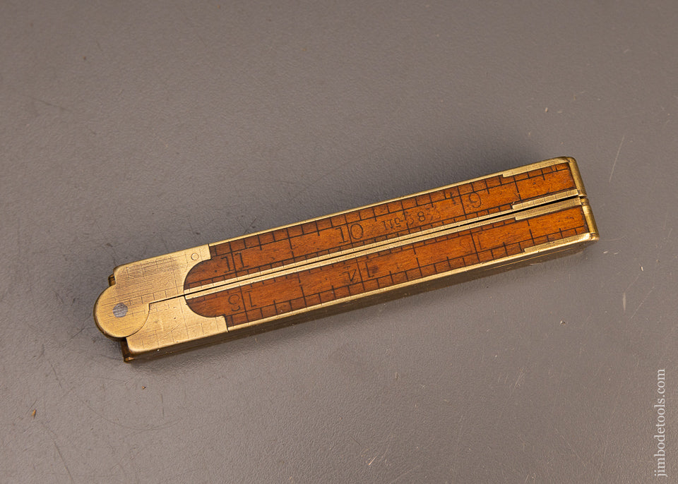 Rare & Fine 6 Fold STANLEY No. 58 1/2 Boxwood Rule - EXCELSIOR 111208