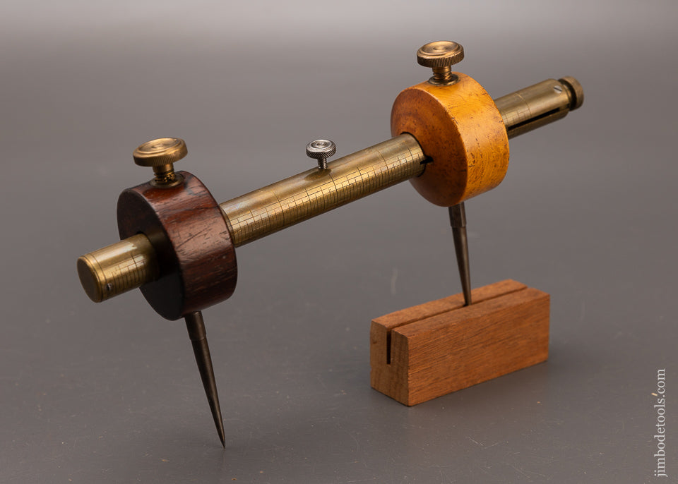 Rare & Fine KENNY’S PATENT Boxwood & Rosewood Combination Tool Mortise Gauge & Trammel Points - EXCELSIOR 111241