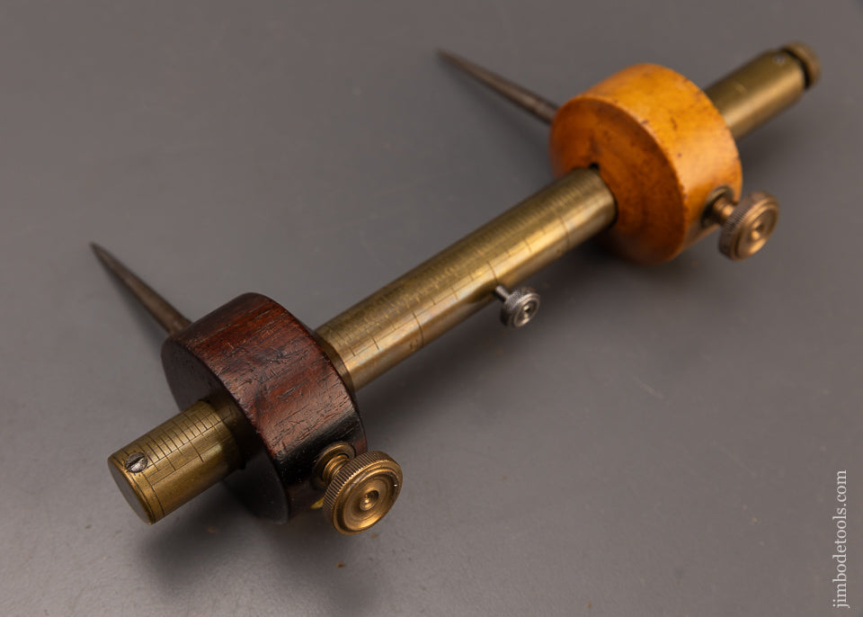 Rare & Fine KENNY’S PATENT Boxwood & Rosewood Combination Tool Mortise Gauge & Trammel Points - EXCELSIOR 111241