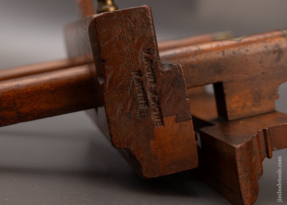 Extremely Rare JOHN MOSELEY Sash Filletster Plane with Internal Threaded Rods - EXCELSIOR 111501