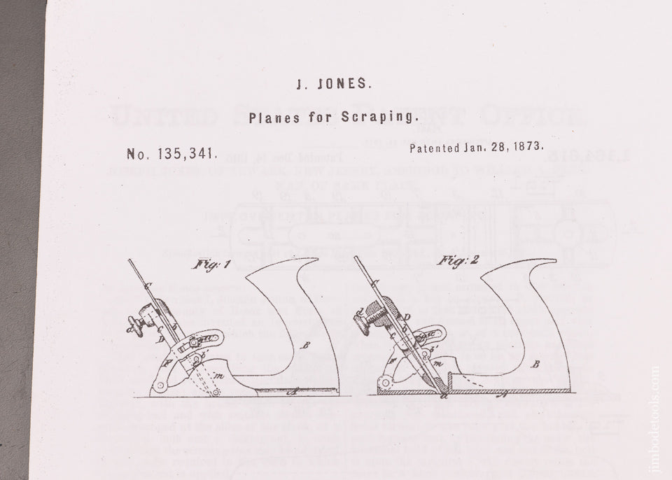 Rare & Fine J. JONES PATENT Scraper Plane - EXCELSIOR 111511