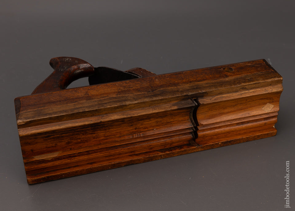 Rare & Fine IX WALTON IN READING 18th Century Yellow Birch Crown Moulding Plane - EXCELSIOR 111634