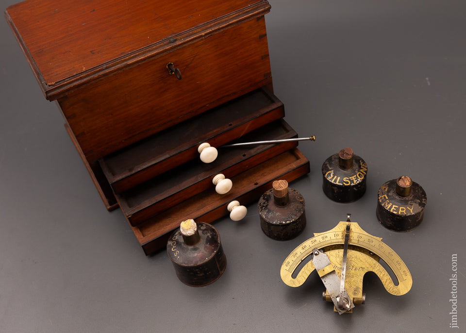 Rare & Fine HOLTZAPFFEL Goniostat in Original Box with Ebony Trim & Ivory Knobs - EXCELSIOR  111792