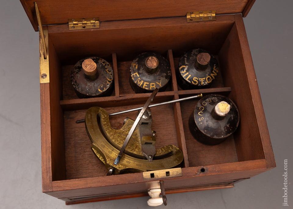 Rare & Fine HOLTZAPFFEL Goniostat in Original Box with Ebony Trim & Ivory Knobs - EXCELSIOR  111792