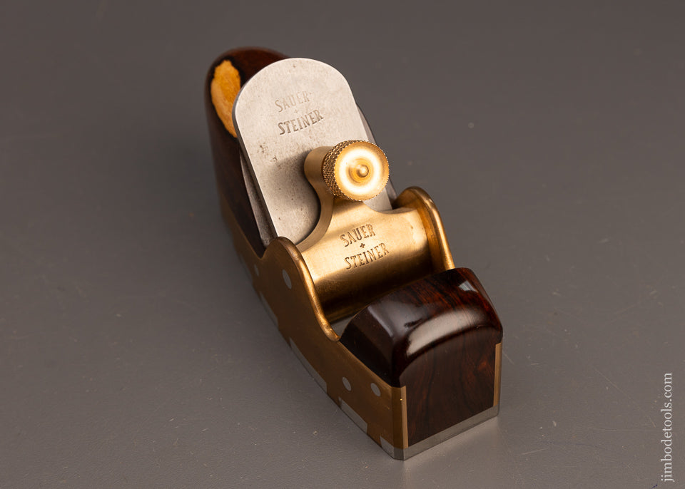 Spectacular SAVER & STEINER Gunmetal Rosewood Infill Smooth Plane HALF SIZE - EXCELSIOR 112907