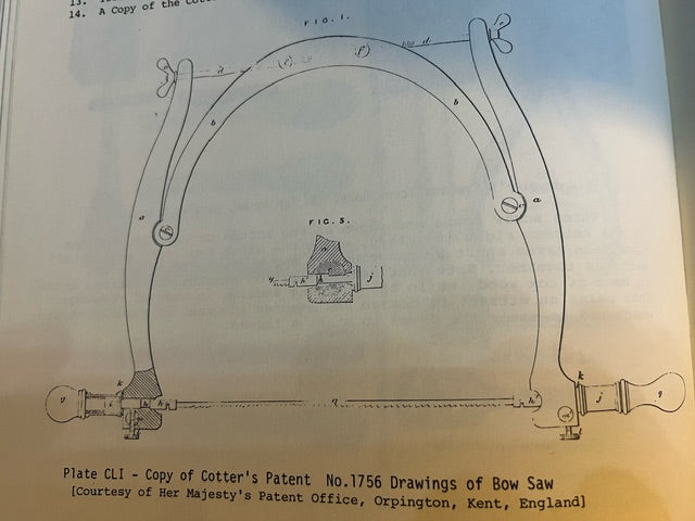 Rare COTTER PATENT Ca. 1872 Bow Saw - EXCELSIOR 113455