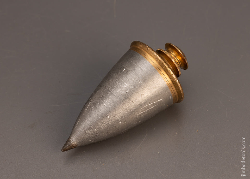 Gorgeous 4 3/4 Inch Heavy Pewter & Brass Plumb Bob- EXCELSIOR 113997