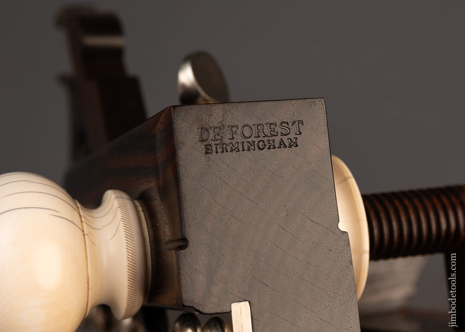 Drop Dead Stunning Solid Rosewood Screw Arm Plow Plane with Solid Nuts by DEFOREST BIRMINGHAM - EXCELSIOR 114362