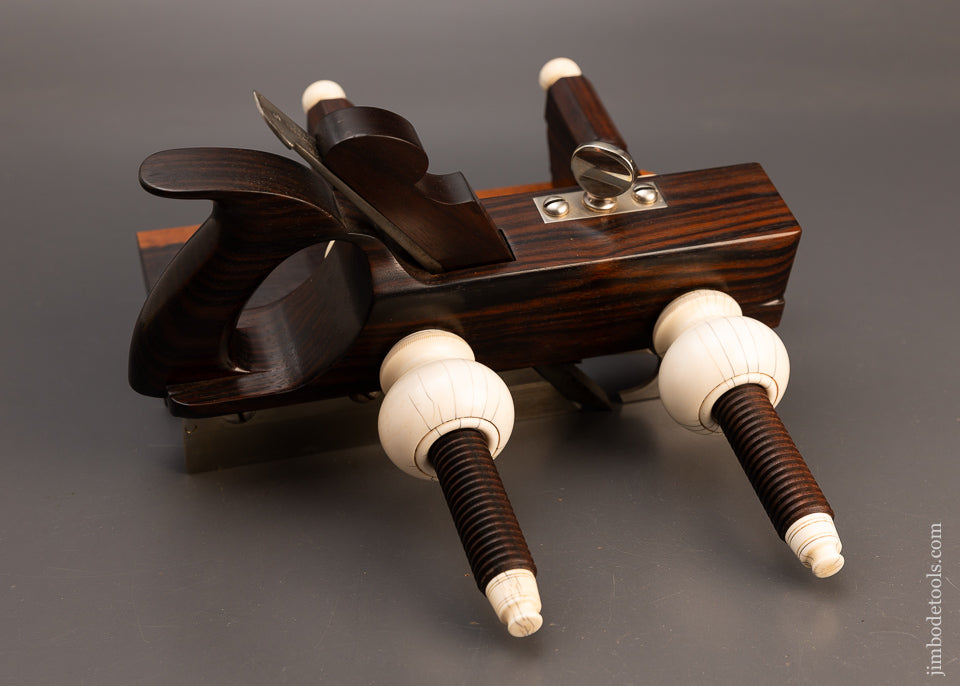 Drop Dead Stunning Solid Rosewood Screw Arm Plow Plane with Solid Nuts by DEFOREST BIRMINGHAM - EXCELSIOR 114362