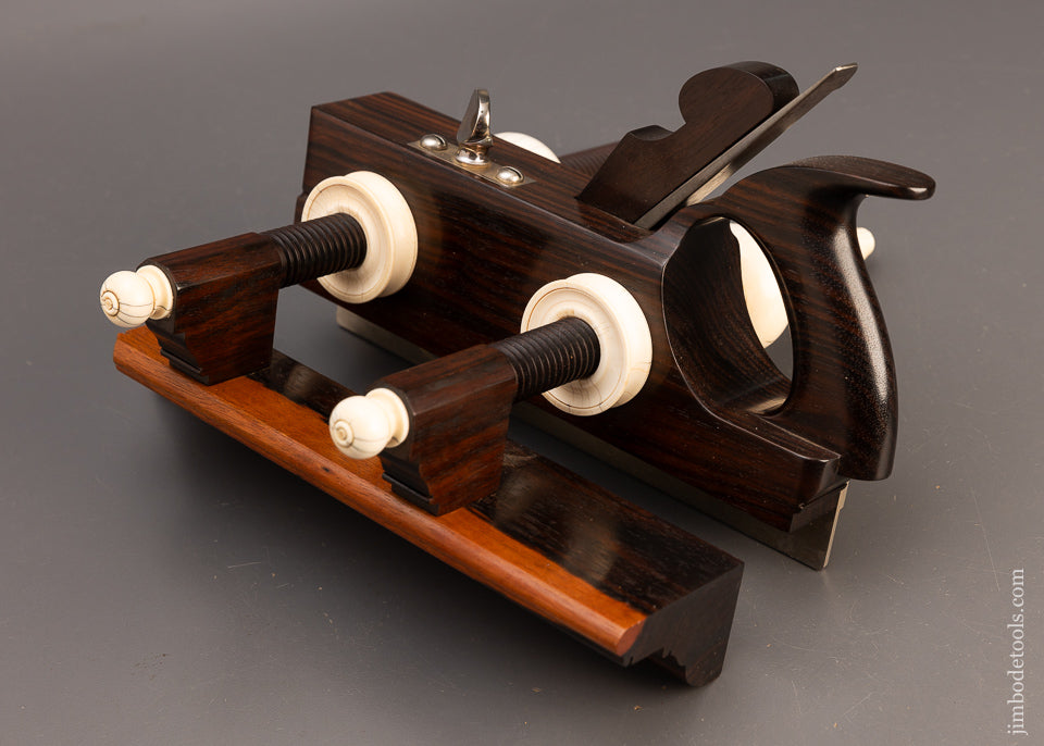 Drop Dead Stunning Solid Rosewood Screw Arm Plow Plane with Solid Nuts by DEFOREST BIRMINGHAM - EXCELSIOR 114362