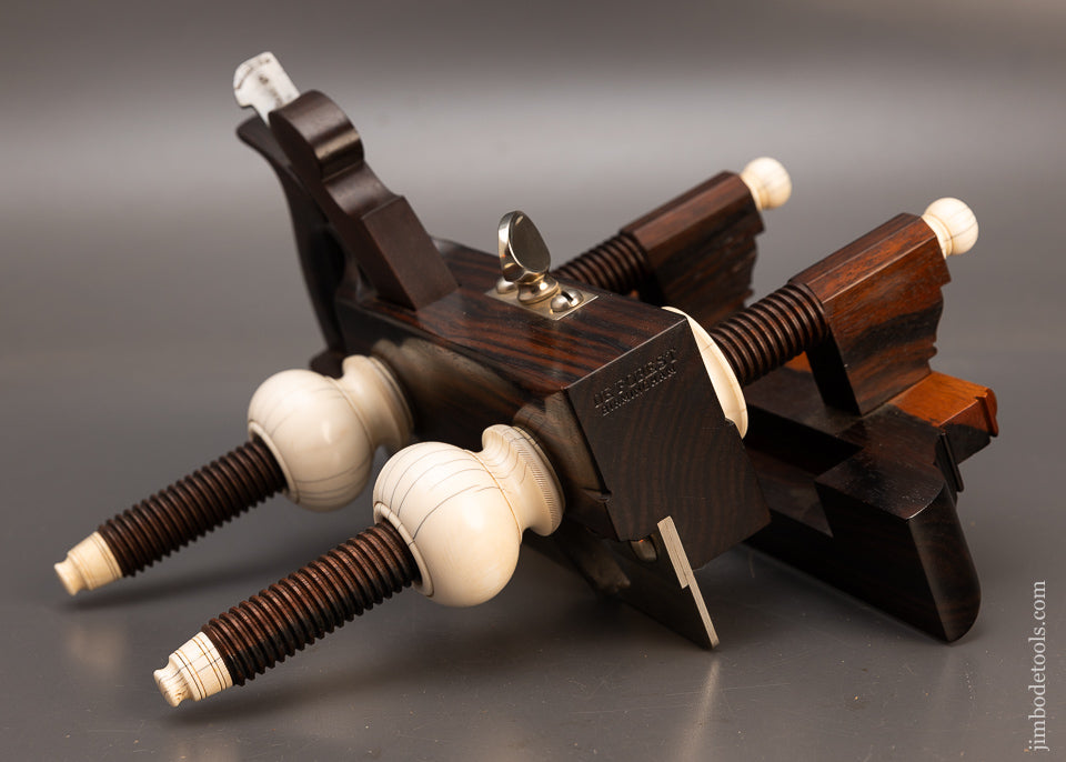 Drop Dead Stunning Solid Rosewood Screw Arm Plow Plane with Solid Nuts by DEFOREST BIRMINGHAM - EXCELSIOR 114362
