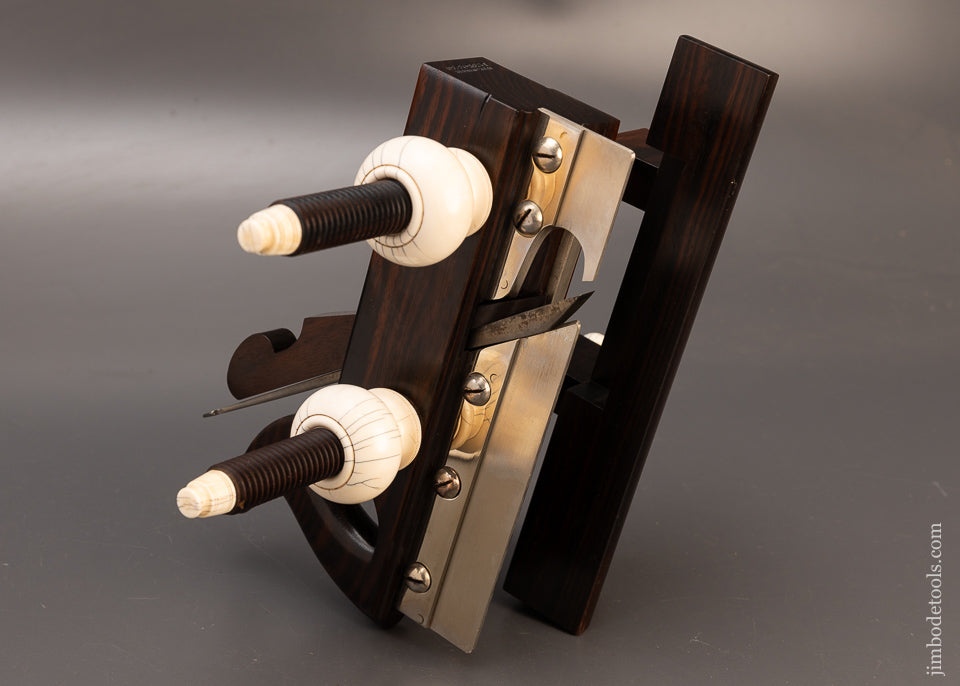 Drop Dead Stunning Solid Rosewood Screw Arm Plow Plane with Solid Nuts by DEFOREST BIRMINGHAM - EXCELSIOR 114362