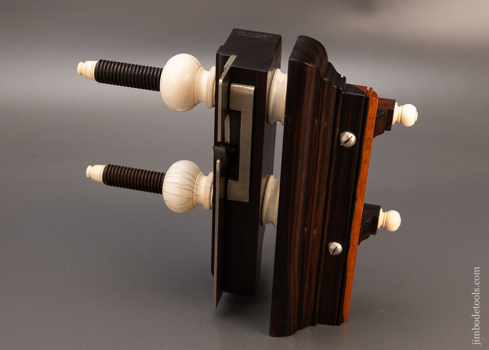 Drop Dead Stunning Solid Rosewood Screw Arm Plow Plane with Solid Nuts by DEFOREST BIRMINGHAM - EXCELSIOR 114362