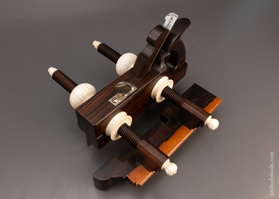 Drop Dead Stunning Solid Rosewood Screw Arm Plow Plane with Solid Nuts by DEFOREST BIRMINGHAM - EXCELSIOR 114362