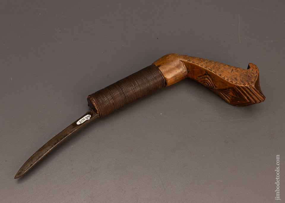 Stunning Early Hand Carved Native American Crooked Knife - EXCELSIOR 115594