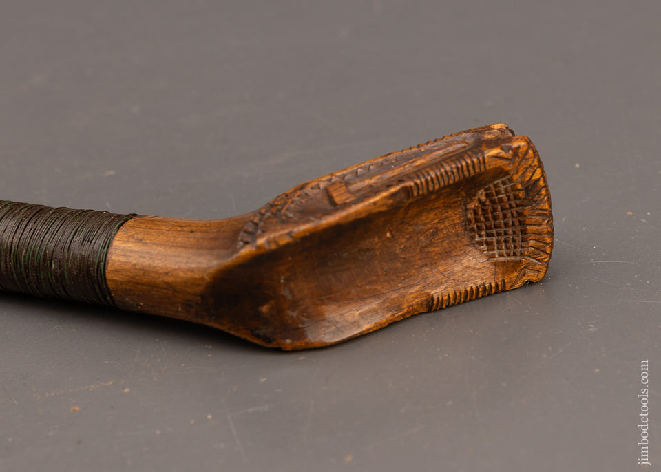 World Class Carved Native American Crooked Knife with Axe, Masonic Symbol, Peavy - EXCELSIOR 115704 - AS OF MAY 28