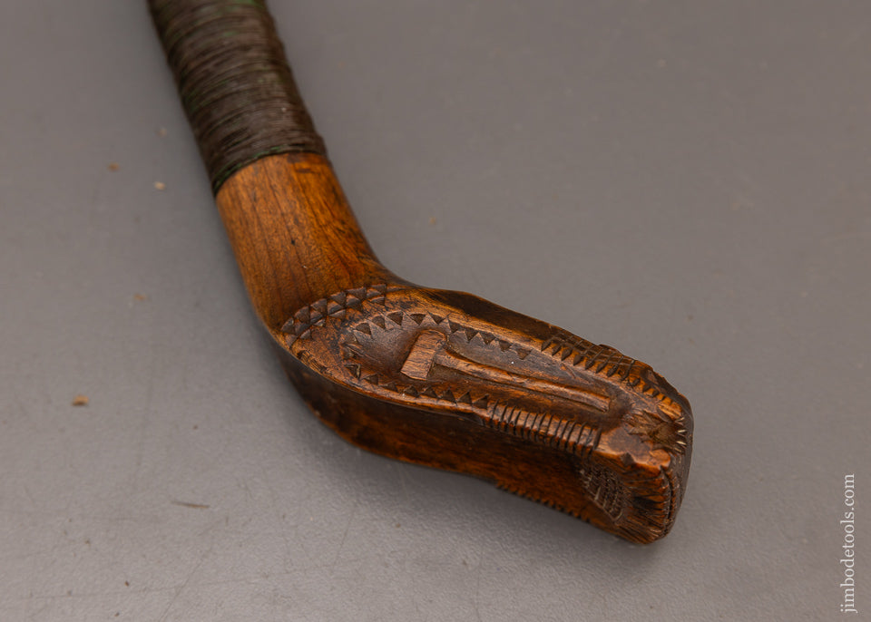 World Class Carved Native American Crooked Knife with Axe, Masonic Symbol, Peavy - EXCELSIOR 115704 - AS OF MAY 28