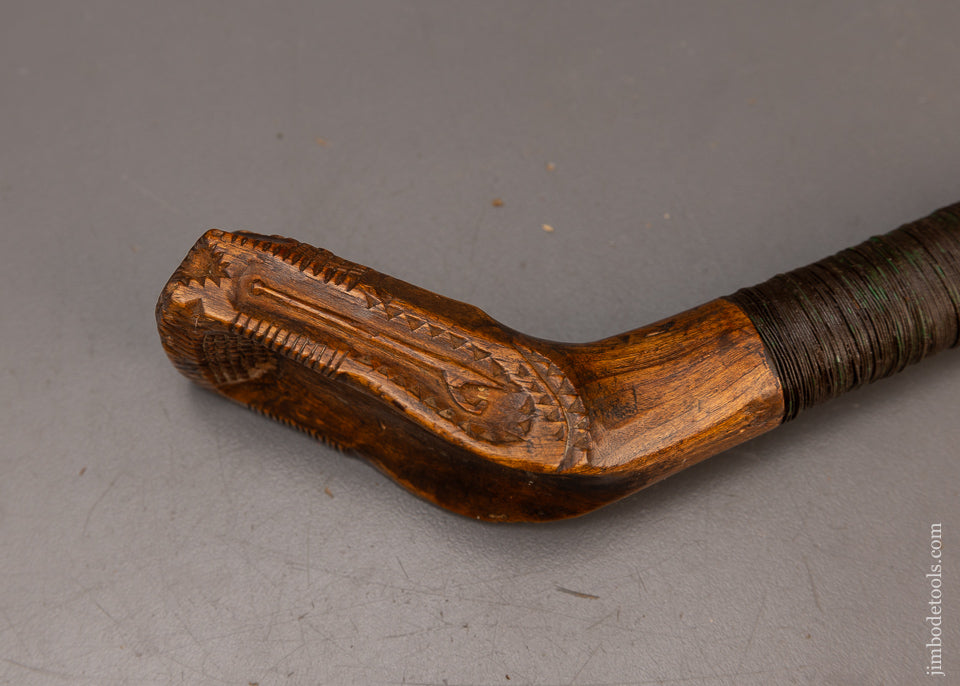 World Class Carved Native American Crooked Knife with Axe, Masonic Symbol, Peavy - EXCELSIOR 115704 - AS OF MAY 28