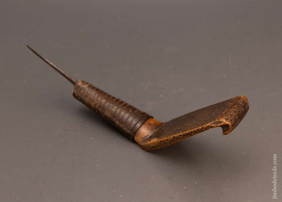Really Special Hand Carved Native American Crooked Knife with Leather Winding - EXCELSIOR 115708