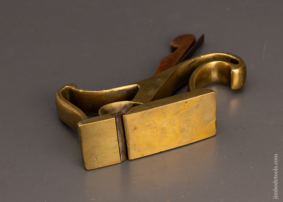 Stunning Carriage Maker’s Brass Rabbet Plane - EXCELSIOR 116004