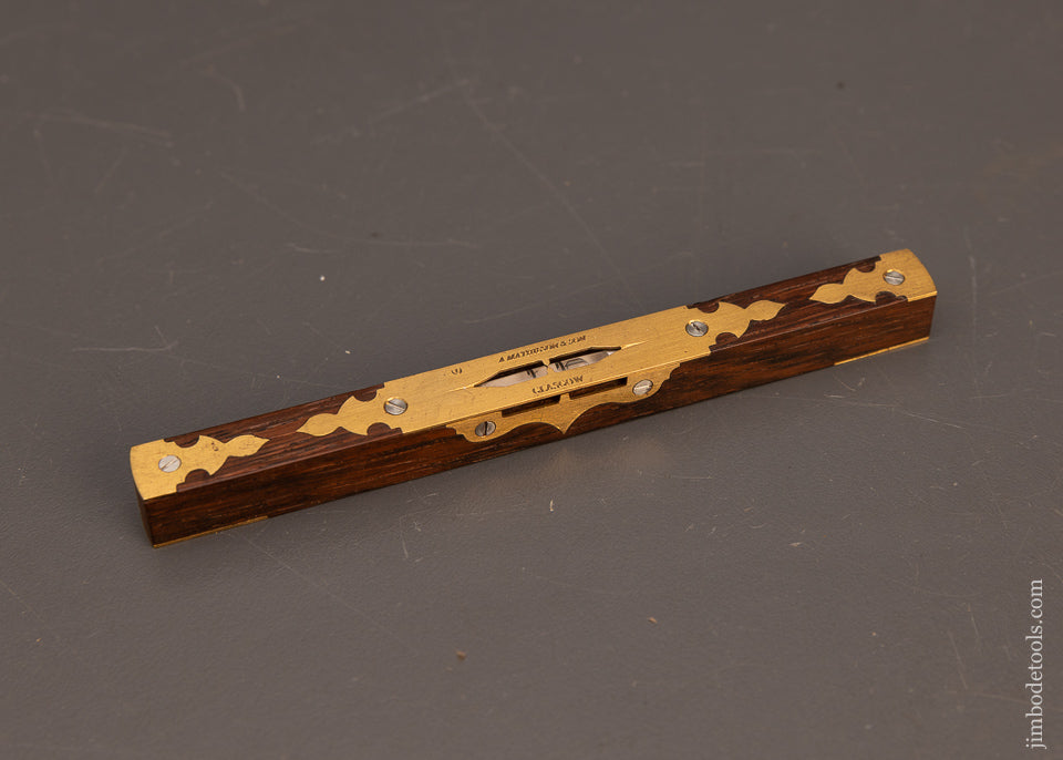 Rosewood & Brass Mini MATHIESON Scottish Level by PAUL HAMLER 4 1/2 Inch - EXCELSIOR 116309