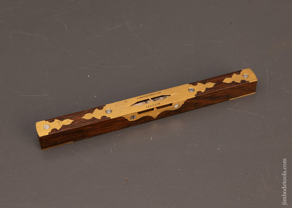 Rosewood & Brass Mini MATHIESON Scottish Level by PAUL HAMLER 4 1/2 Inch - EXCELSIOR 116309