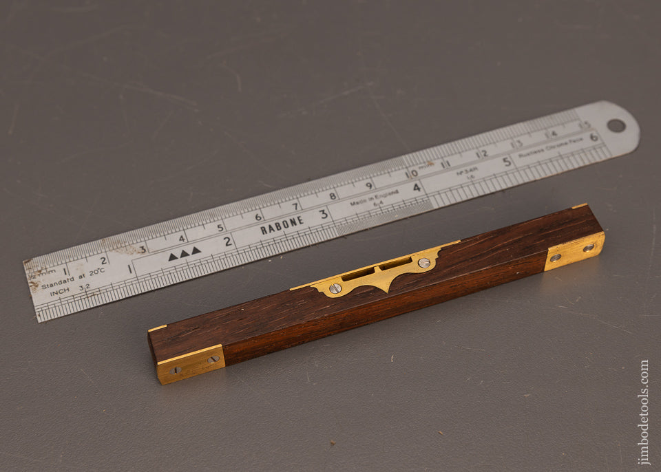Rosewood & Brass Mini MATHIESON Scottish Level by PAUL HAMLER 4 1/2 Inch - EXCELSIOR 116309