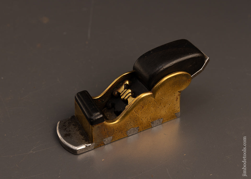 Fabulous-Early-Dovetailed-Ebony-&-Gunmetal-Thumb-Plane-EXCELSIOR 117619