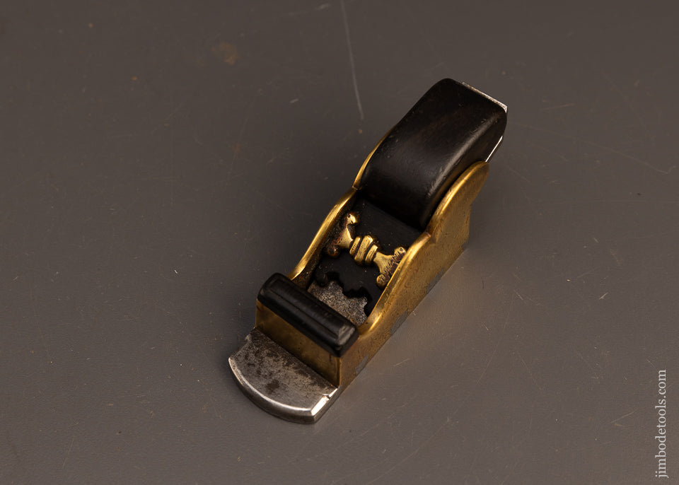 Fabulous-Early-Dovetailed-Ebony-&-Gunmetal-Thumb-Plane-EXCELSIOR 117619
