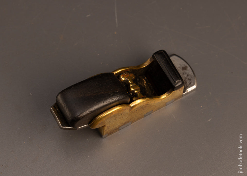 Fabulous-Early-Dovetailed-Ebony-&-Gunmetal-Thumb-Plane-EXCELSIOR 117619