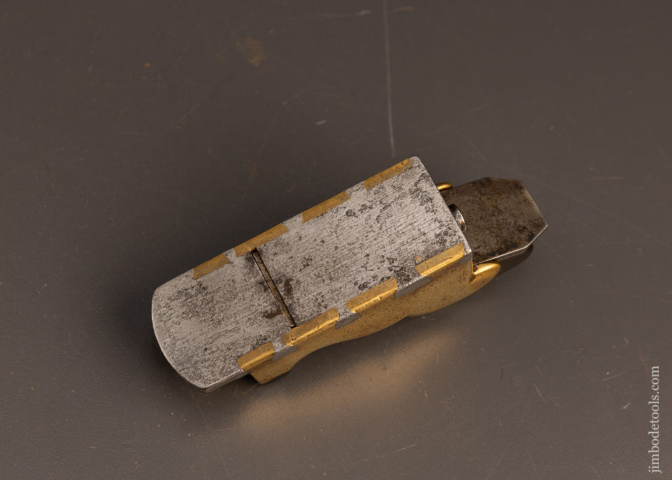 Fabulous-Early-Dovetailed-Ebony-&-Gunmetal-Thumb-Plane-EXCELSIOR 117619