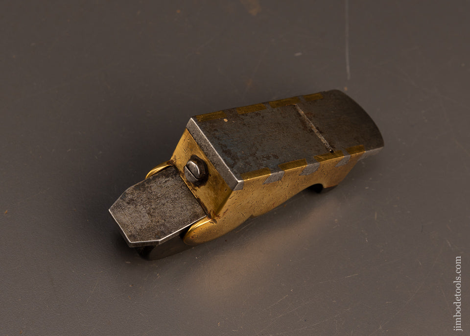 Fabulous-Early-Dovetailed-Ebony-&-Gunmetal-Thumb-Plane-EXCELSIOR 117619