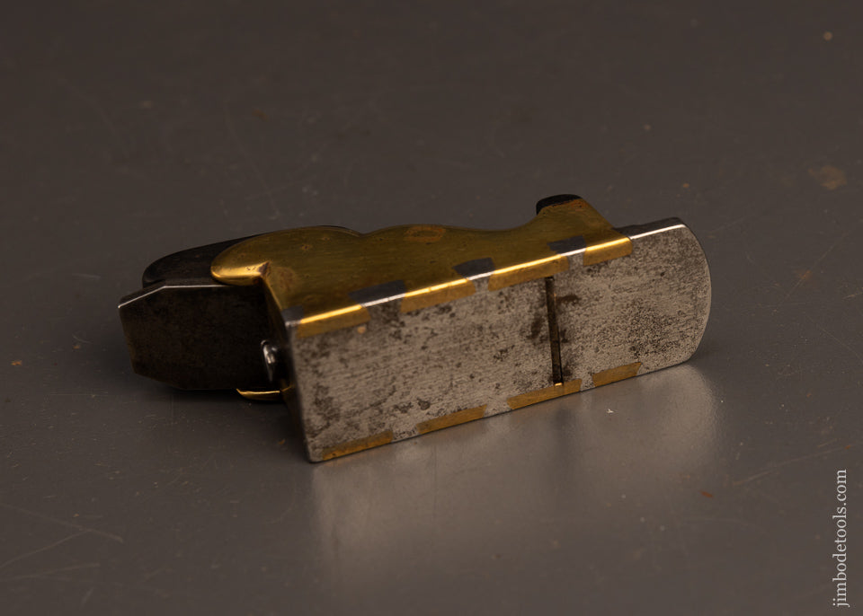 Fabulous-Early-Dovetailed-Ebony-&-Gunmetal-Thumb-Plane-EXCELSIOR 117619