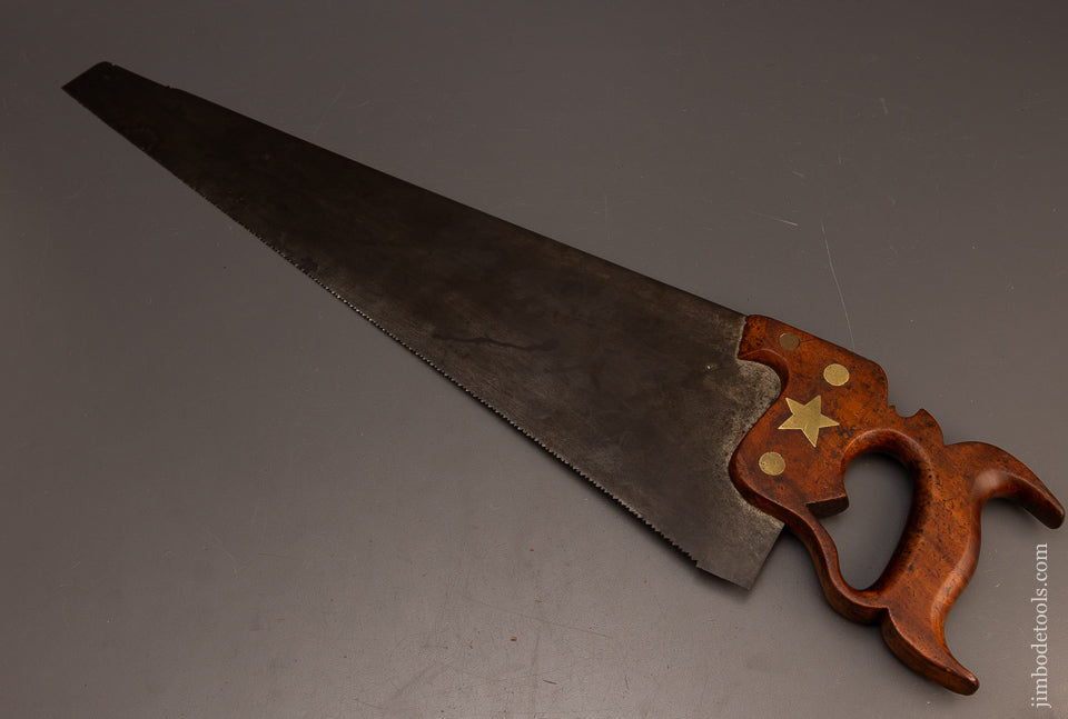 Uber-Rare-E.-&-L.-DAVENPORT-PHILADA-No.-8-STAR-Medallion-Hand-Saw-EXCELSIOR-117883